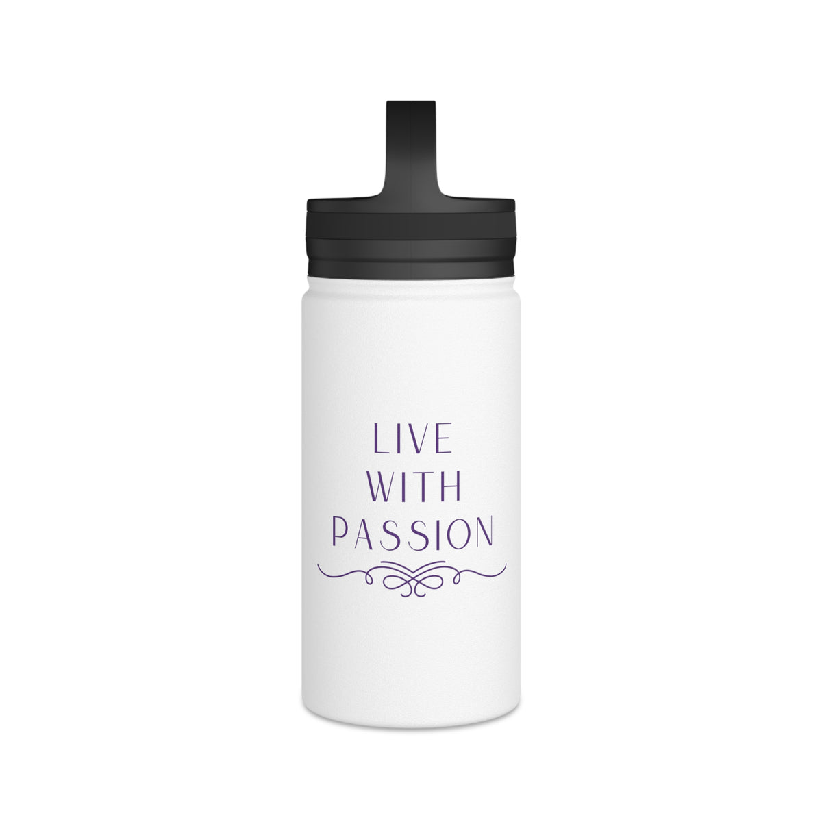 Insulated Stainless Steel Water Bottle with Handle Lid – Beach Calm Design