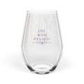 Live With Passion Stemless Wine Glass — 12oz Inspirational Barware Gift