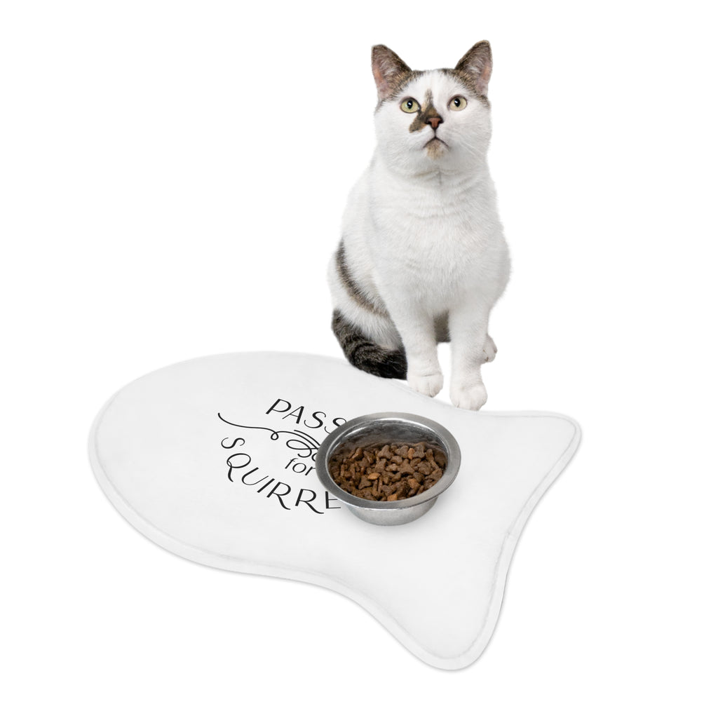 Pet Feeding Mat - "Passion for Squirrels" Decorative Bowl Mat for Dogs & Cats