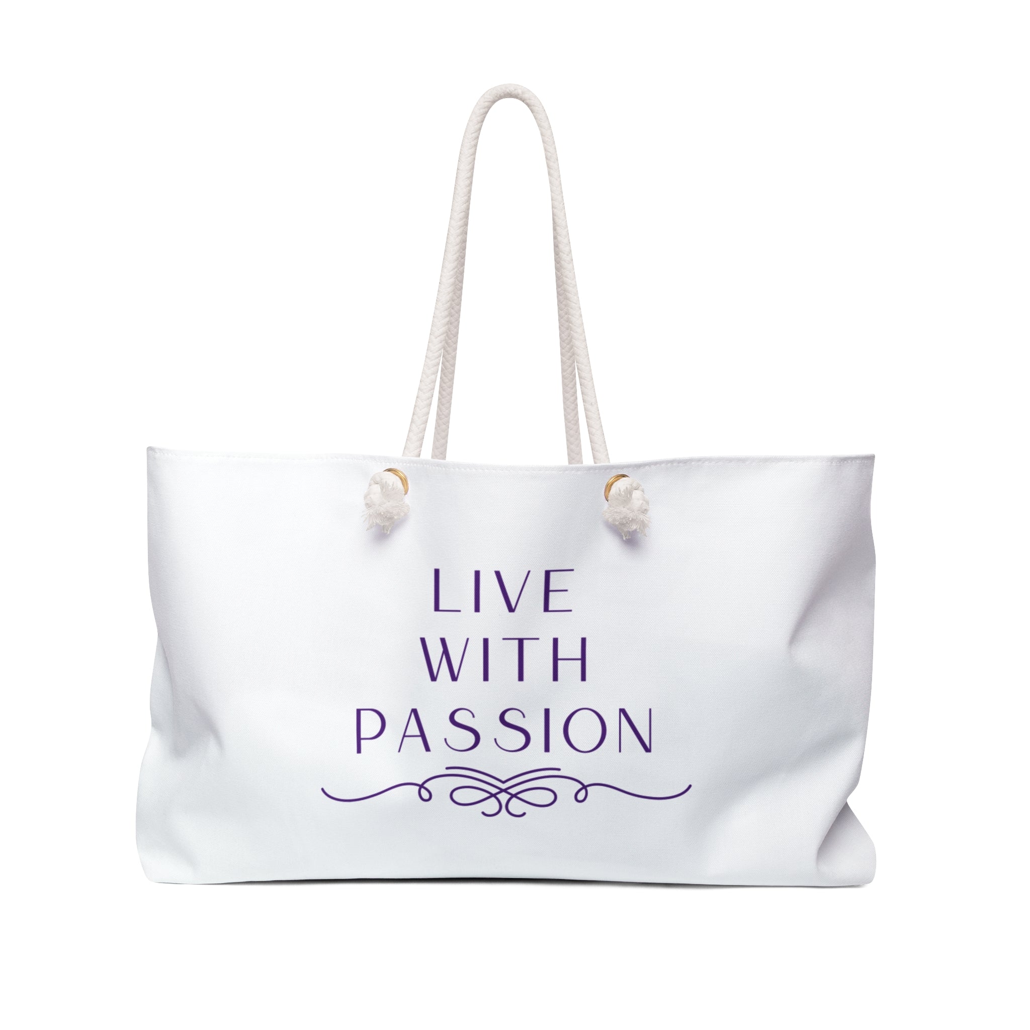 Live With Passion Weekender Bag — Inspirational Travel Tote