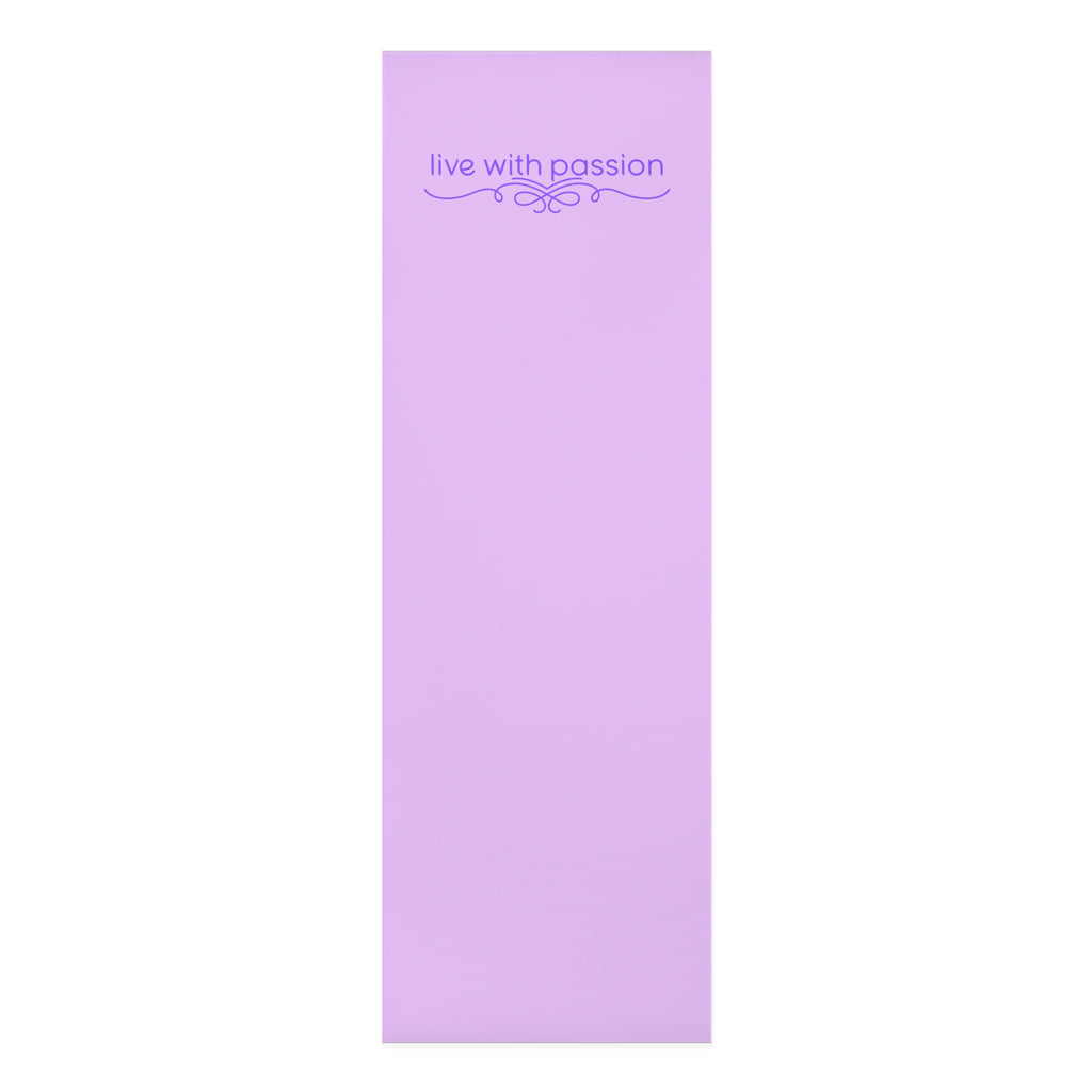 Yoga Mat — Lavender Foam "Live With Passion"