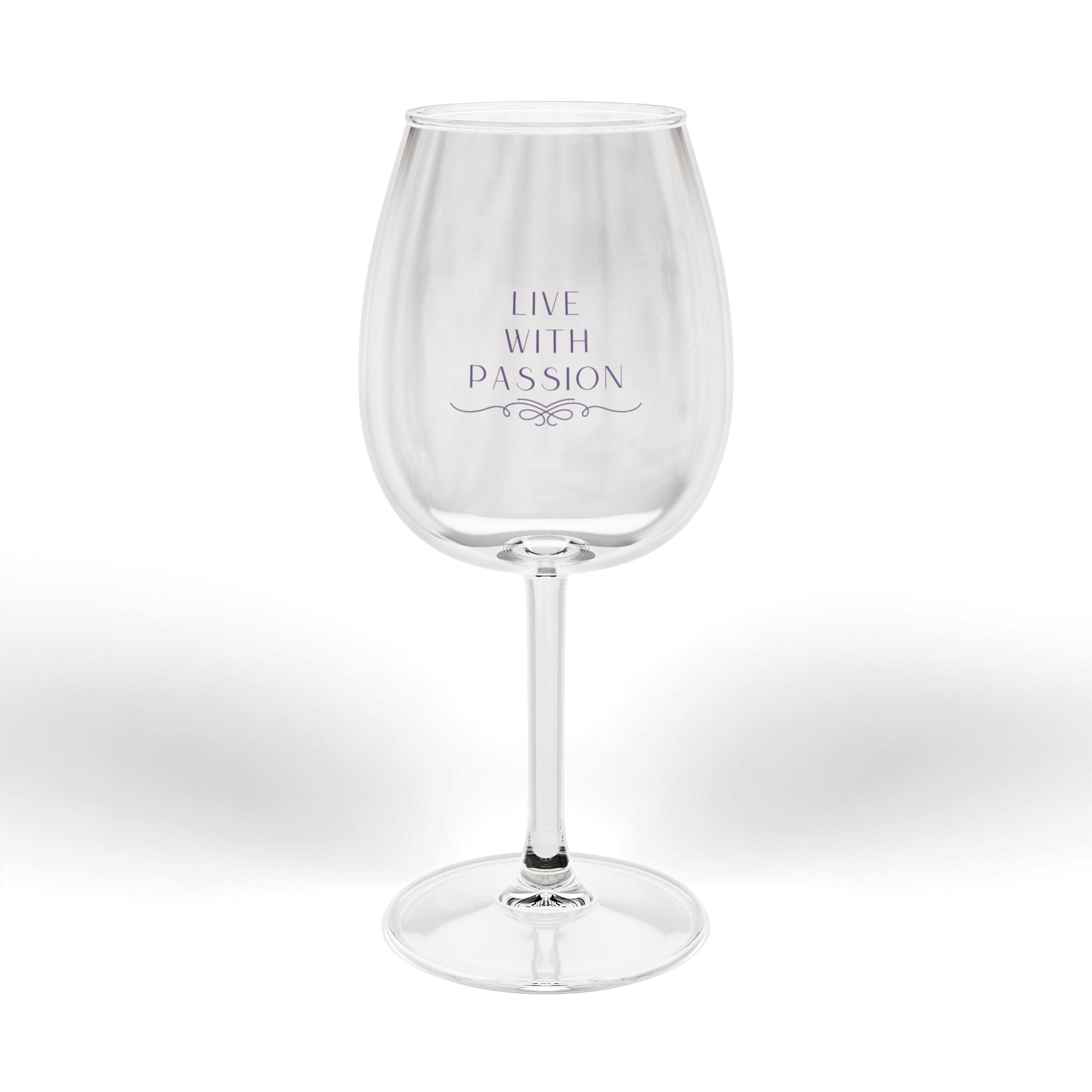 12oz Stemmed Wine Glass — 'Live with Passion' Elegant Drinkware