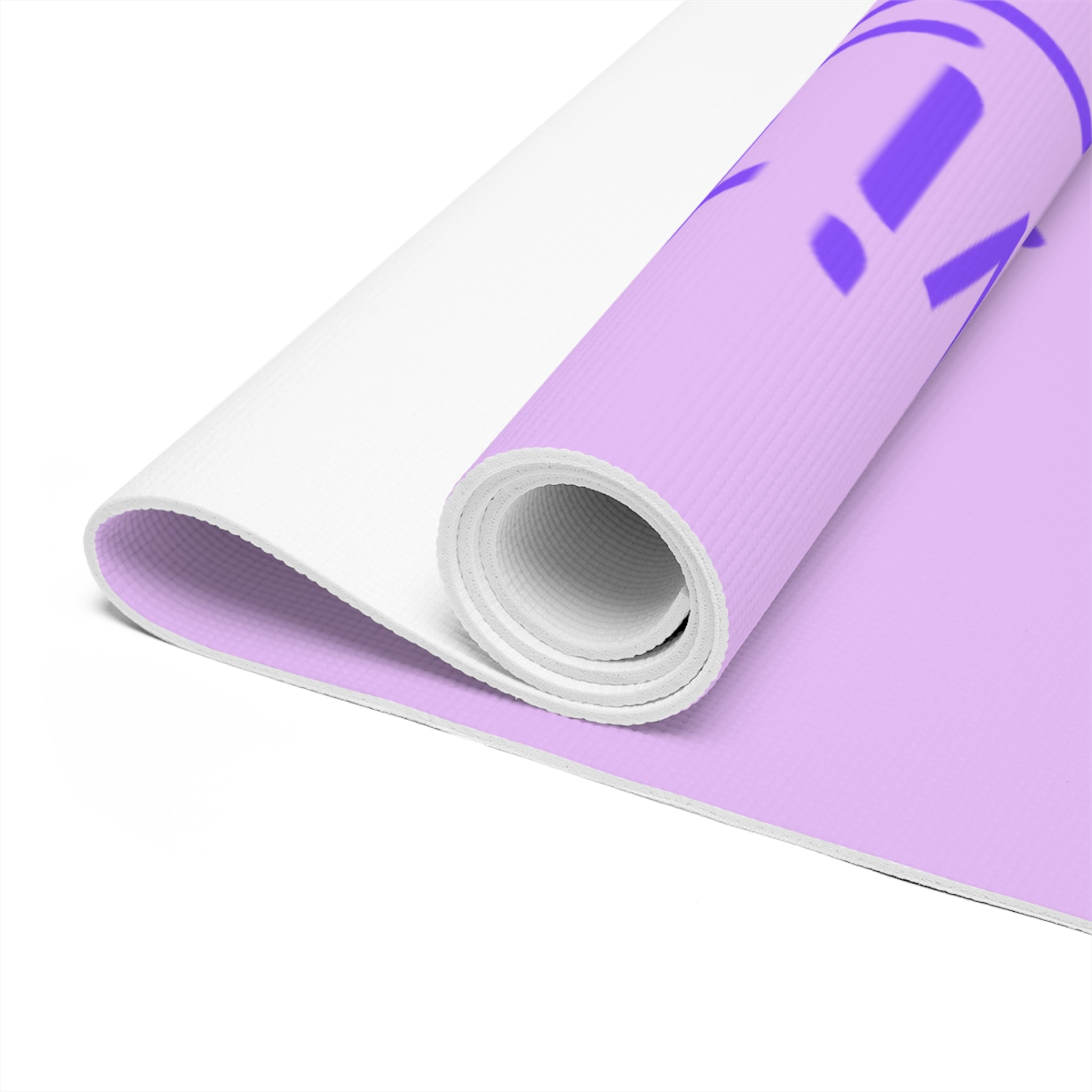 Yoga Mat — "Live With Passion" Inspirational Foam Mat (Purple Script)