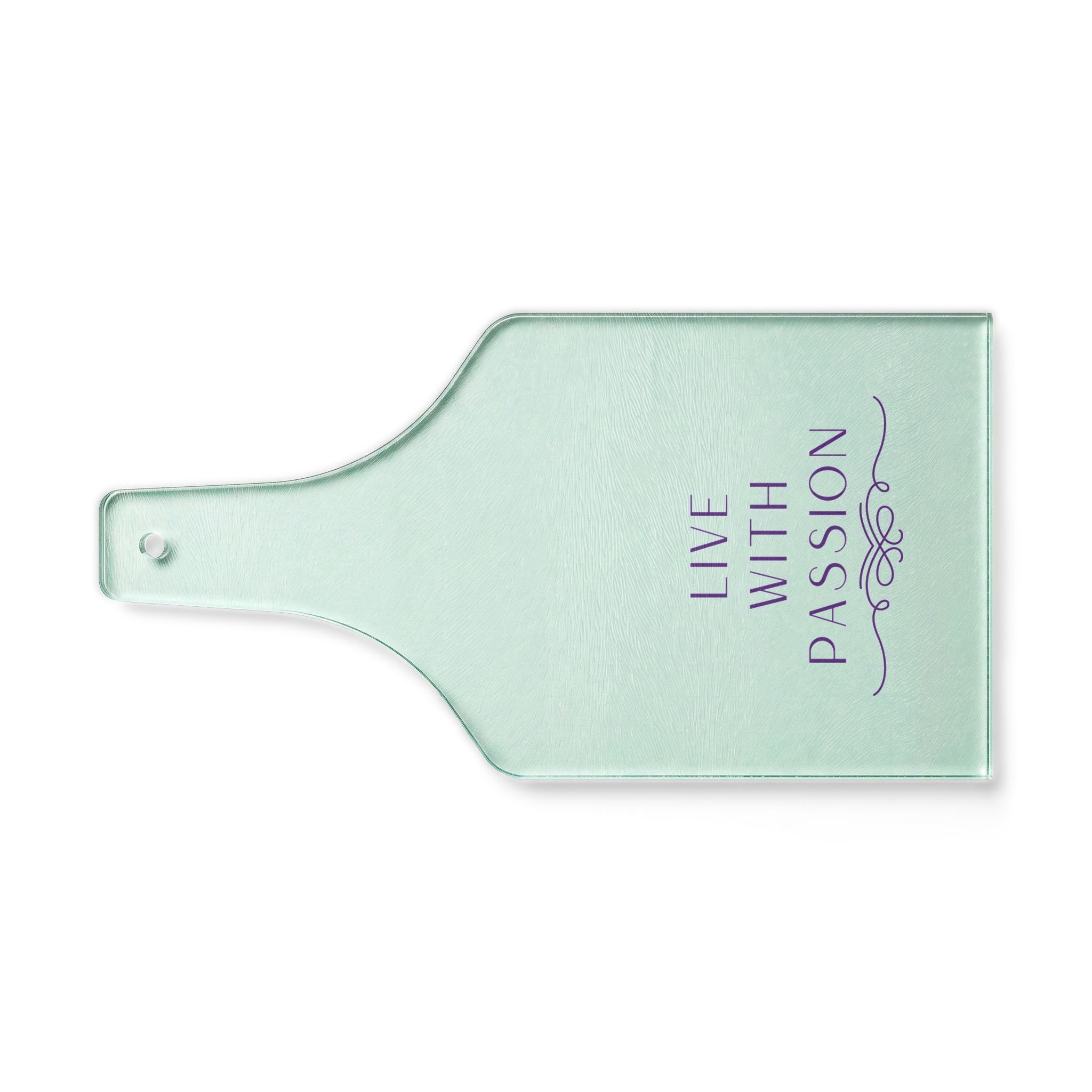 Wine Bottle Cutting Board – "Live with Passion" Glass Charcuterie Board