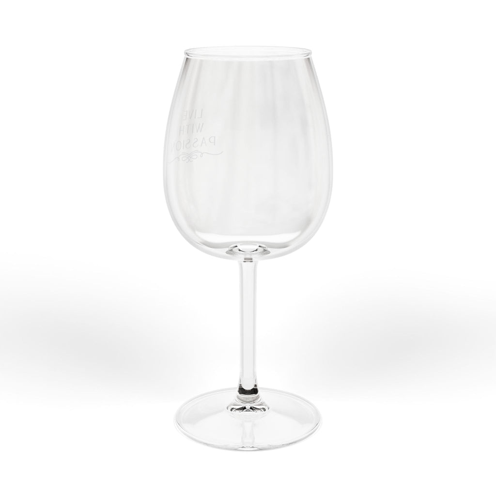 12oz Stemmed Wine Glass — 'Live with Passion' Elegant Drinkware