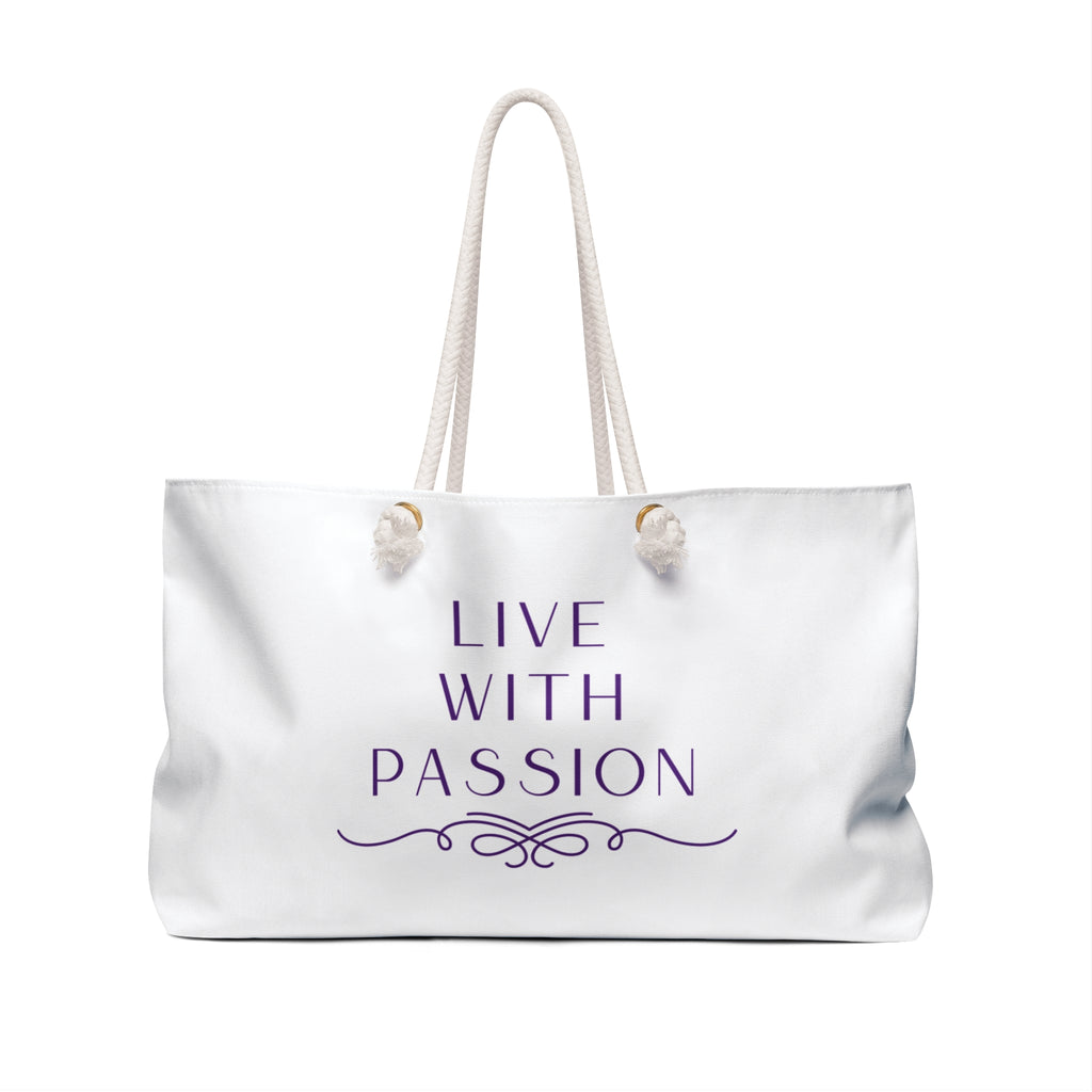 Live With Passion Weekender Bag — Inspirational Travel Tote