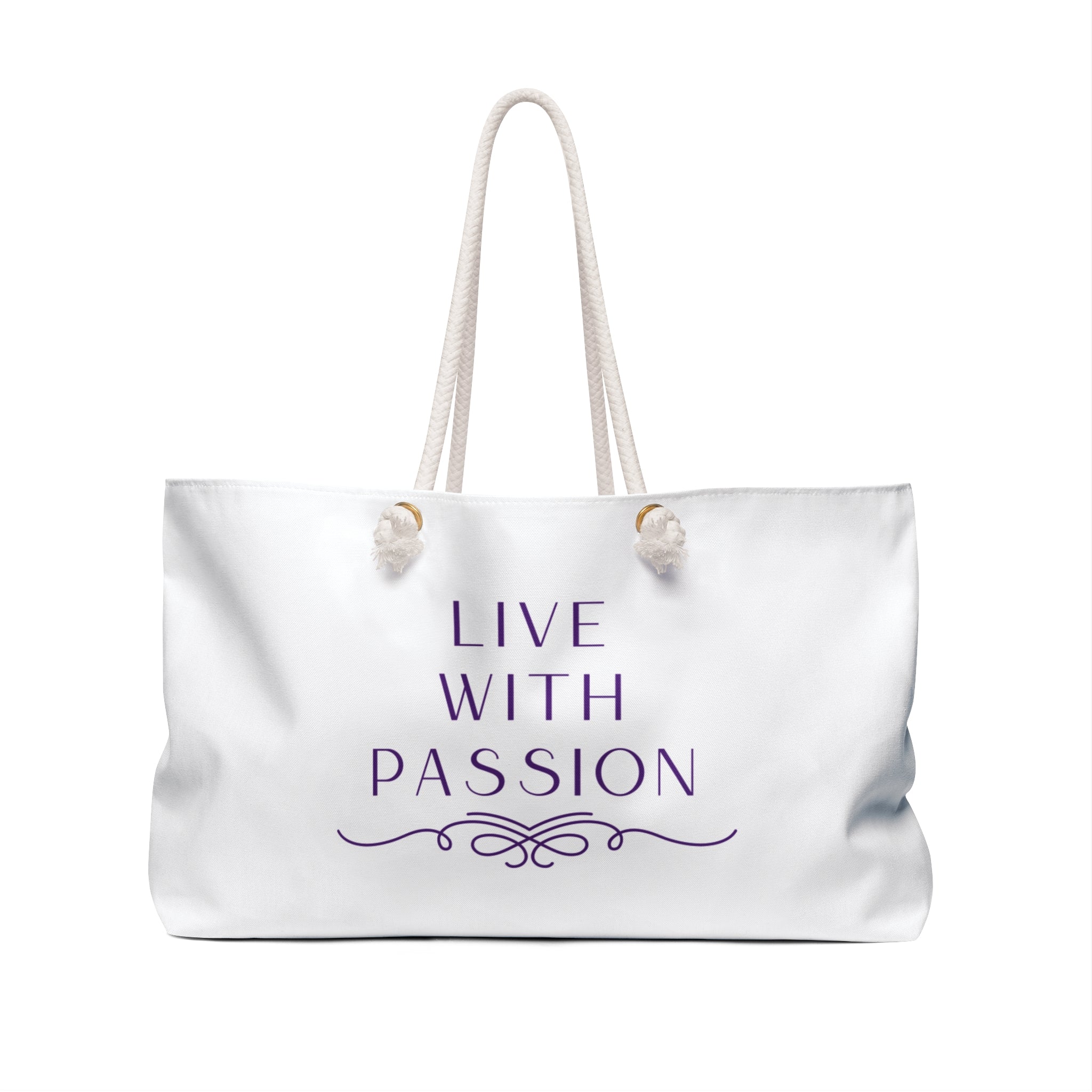 Live With Passion Weekender Bag — Inspirational Travel Tote