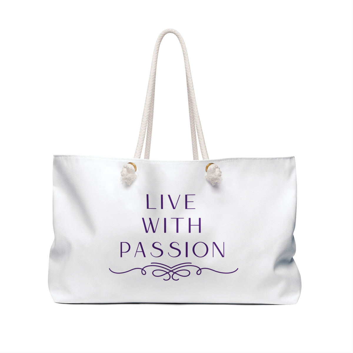 Live With Passion Weekender Bag — Inspirational Travel Tote
