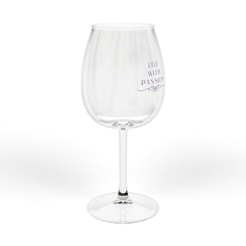 12oz Stemmed Wine Glass — 'Live with Passion' Elegant Drinkware