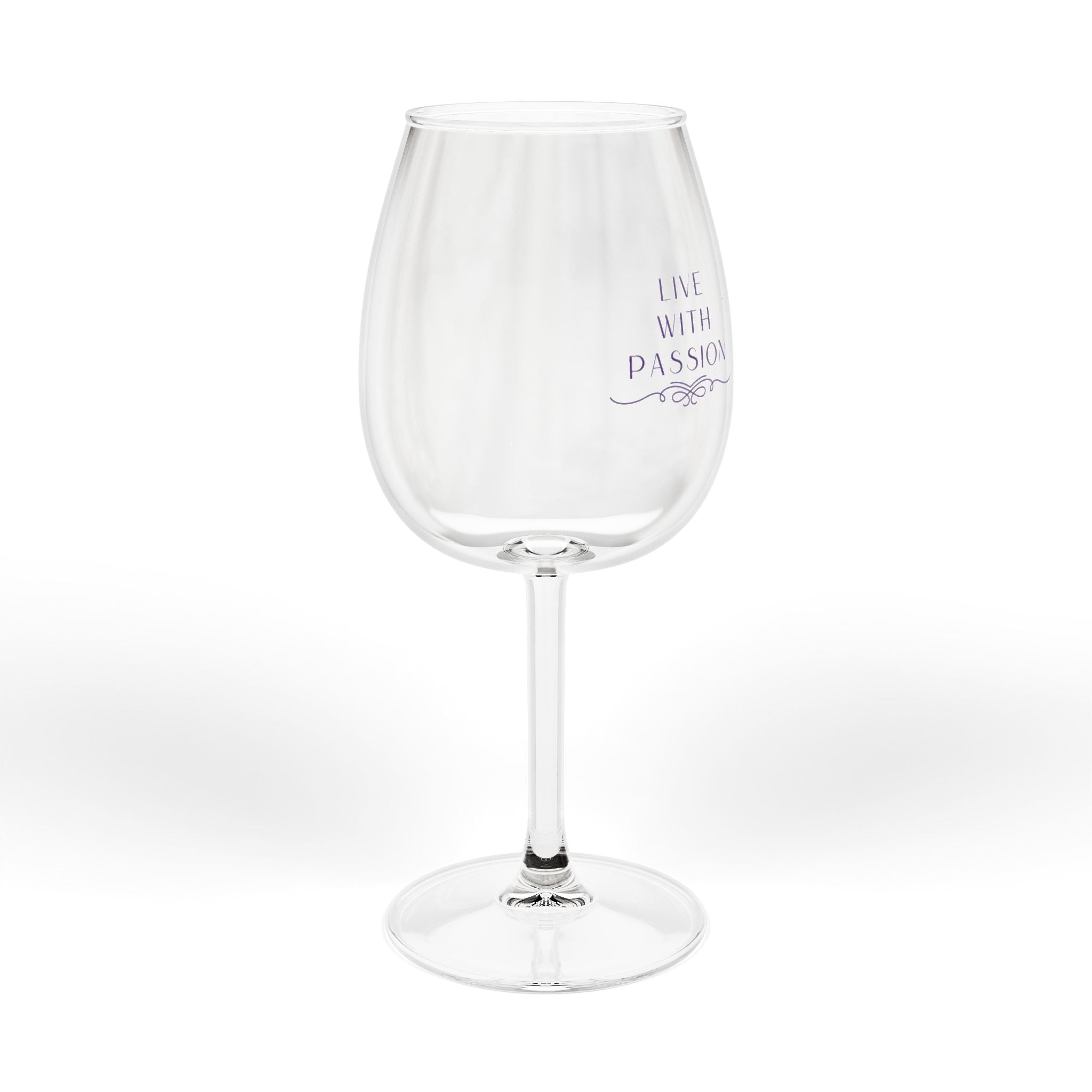 12oz Stemmed Wine Glass — 'Live with Passion' Elegant Drinkware