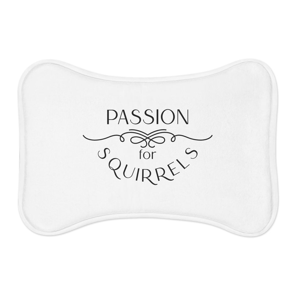 Pet Feeding Mat - "Passion for Squirrels" Decorative Bowl Mat for Dogs & Cats