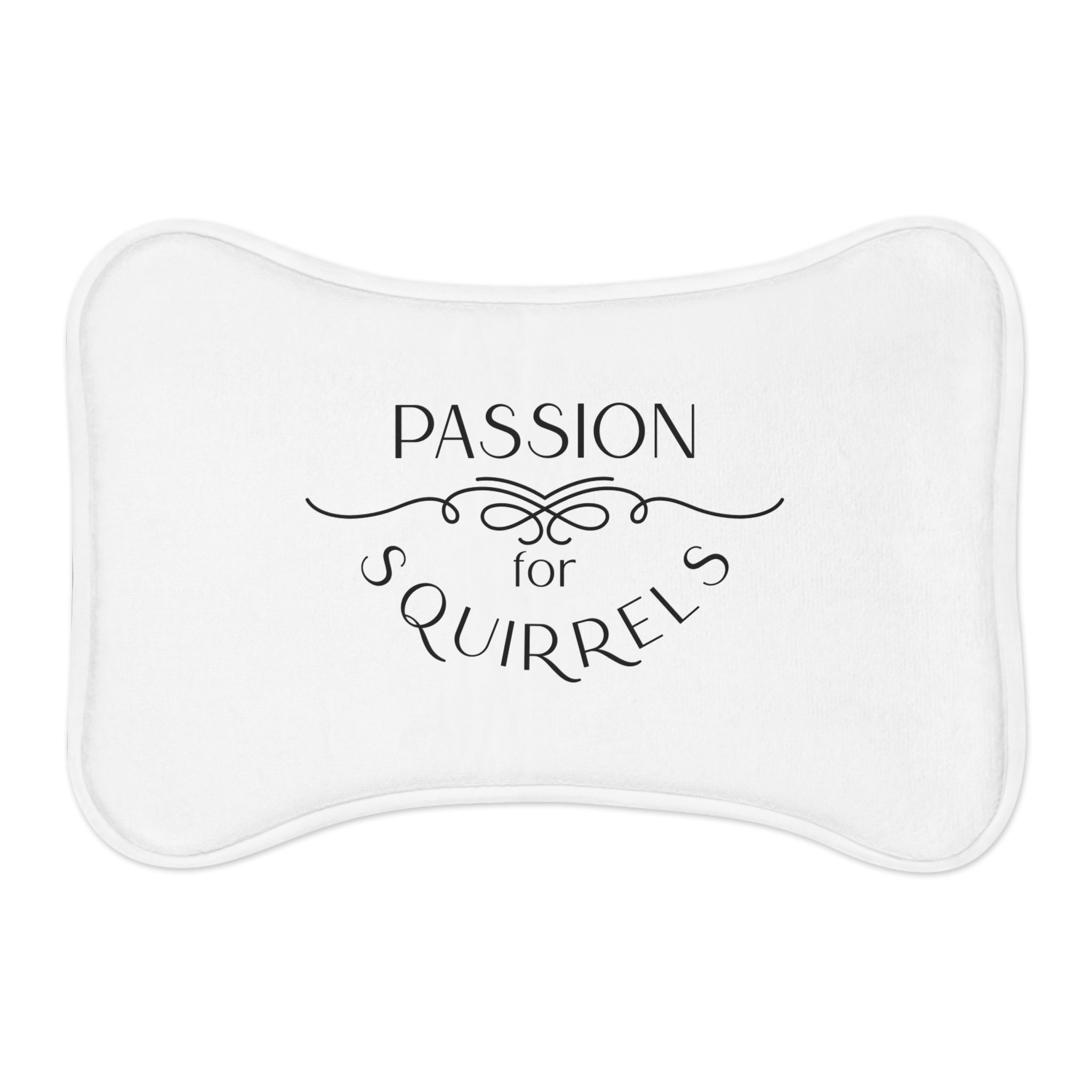 Pet Feeding Mat - "Passion for Squirrels" Decorative Bowl Mat for Dogs & Cats