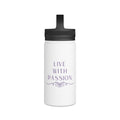 Insulated Stainless Steel Water Bottle with Handle Lid – Beach Calm Design