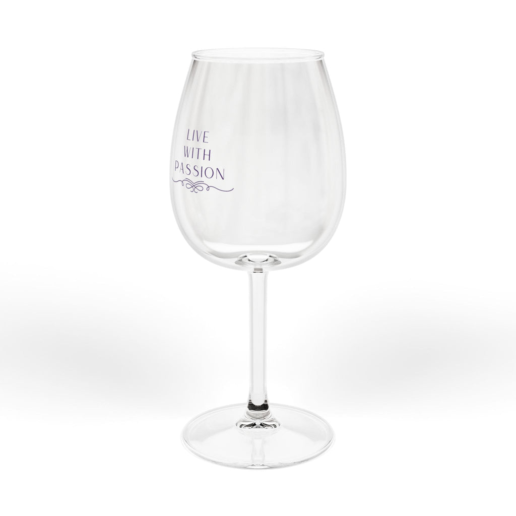 12oz Stemmed Wine Glass — 'Live with Passion' Elegant Drinkware