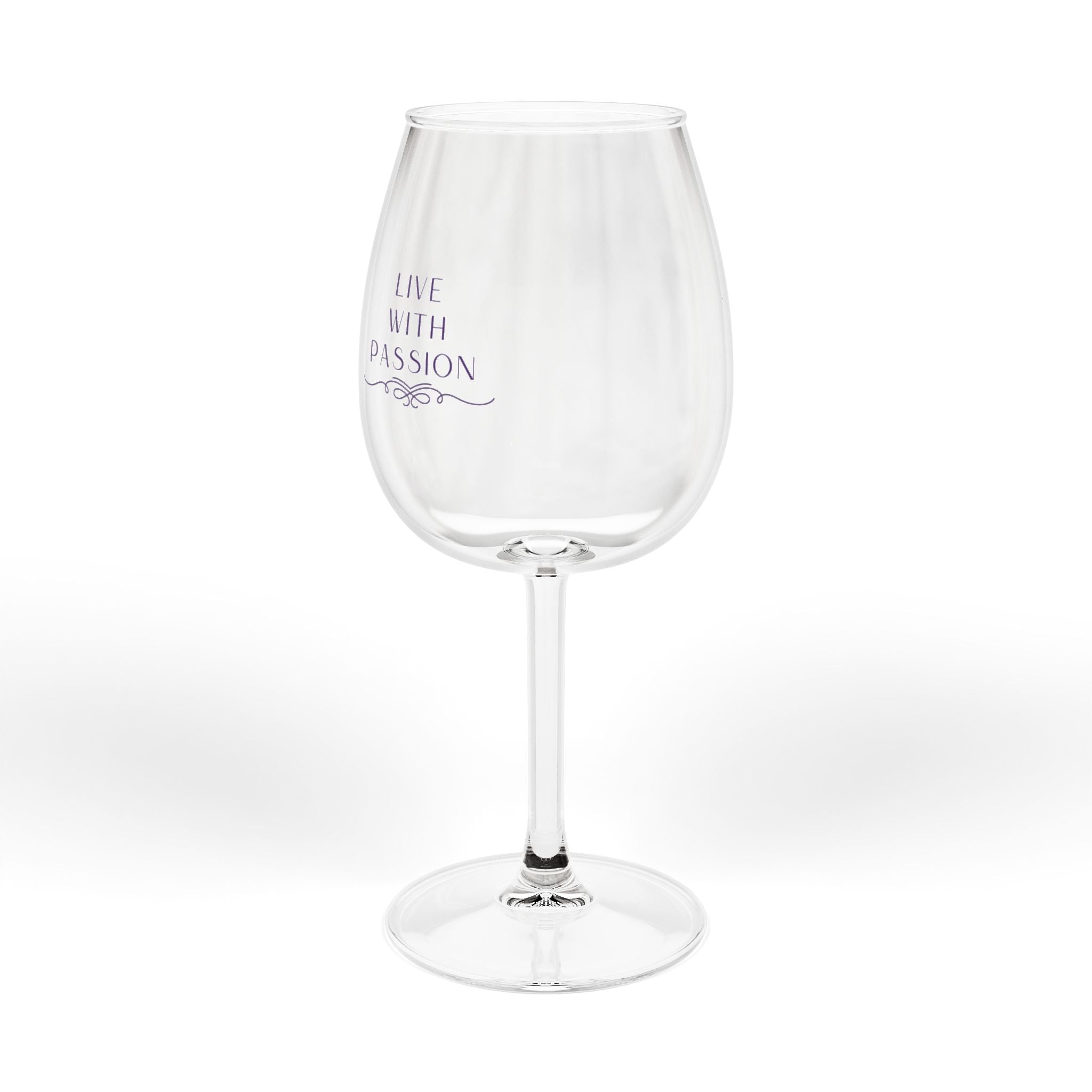 12oz Stemmed Wine Glass — 'Live with Passion' Elegant Drinkware